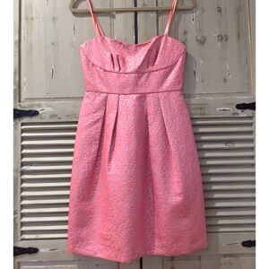 BCBG Max Azria Strapless Jacquard Peach Blush Cocktail Dress – Size 4